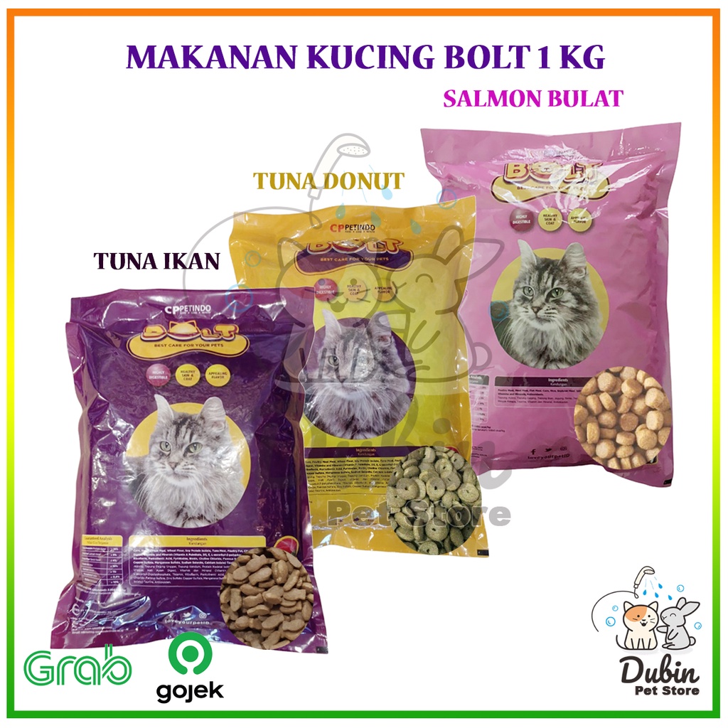 Jual Makanan Pakan Kucing Bolt Tunasalmon Bolt Cat Bentuk Ikan Donat