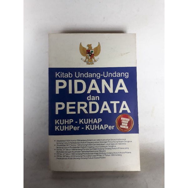 Jual Kitab Undang-Undang PIDANA dan PERDATA KUHP - KUHAP KUHPer ...