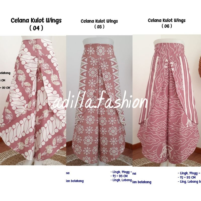 Jual Celana Kulot Layer Rok Batik Tumpuk Sayap Layer Kulot Tumpuk