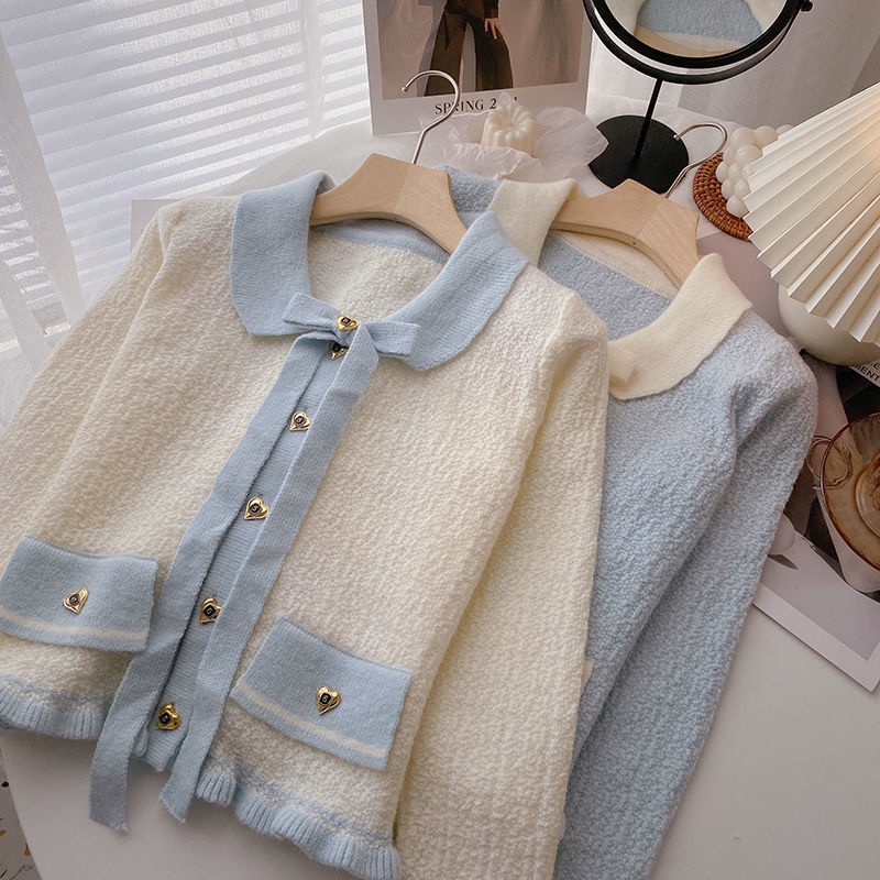 Love Gold Button Cardigan - Cardigan Rajut Korea Wanita Giten Collection foto 3