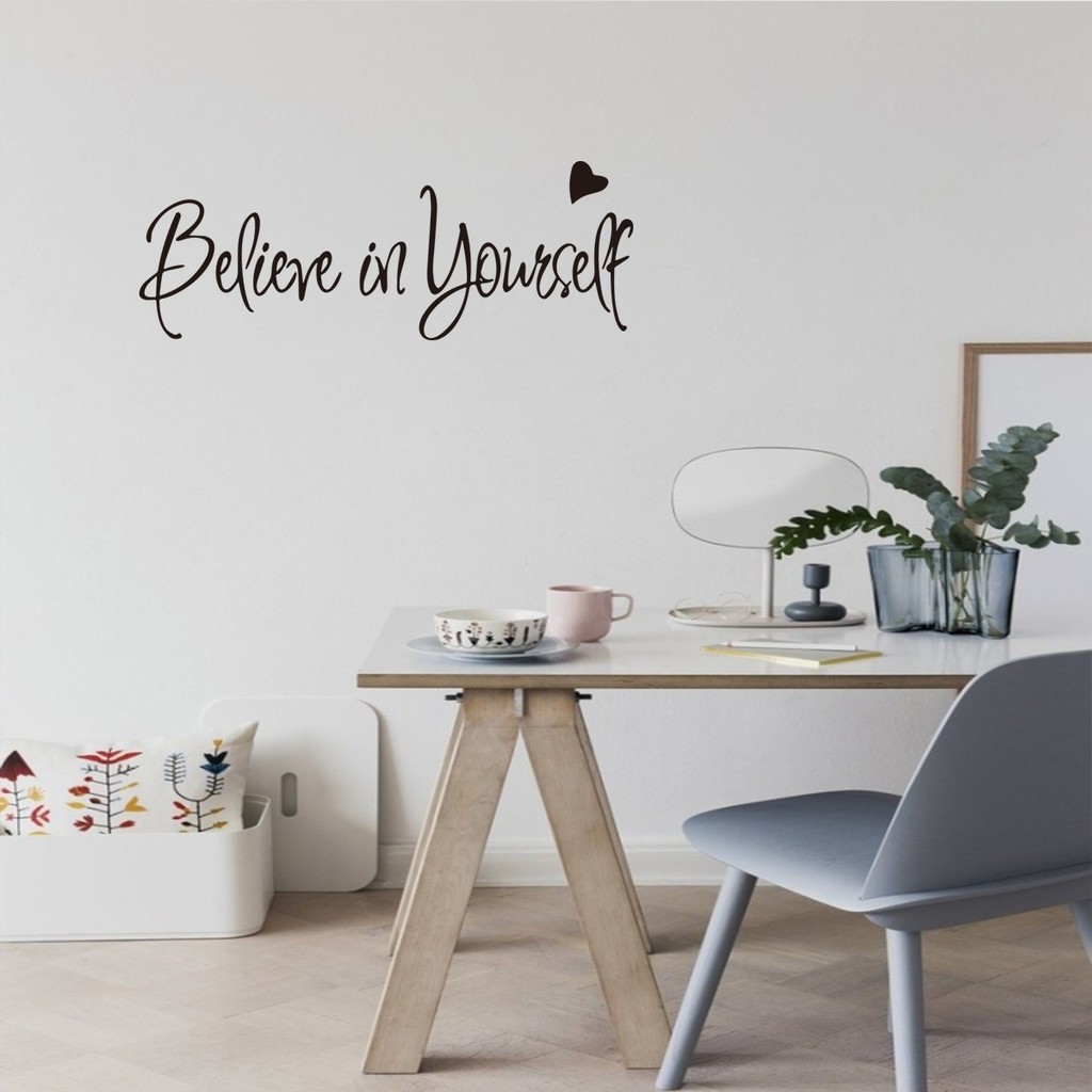 Jual STC002 Sticker Dinding Kata Quote Believe In Yourself Wall Sticker ...