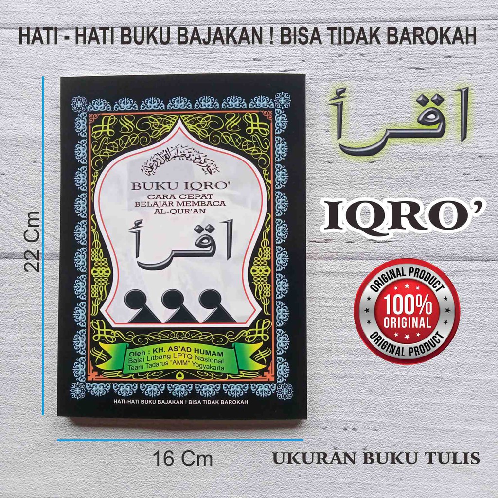 Jual Buku Iqro Besar Bendel Belajar Membaca Al Quran Jilid 1 Sampai 6 ...