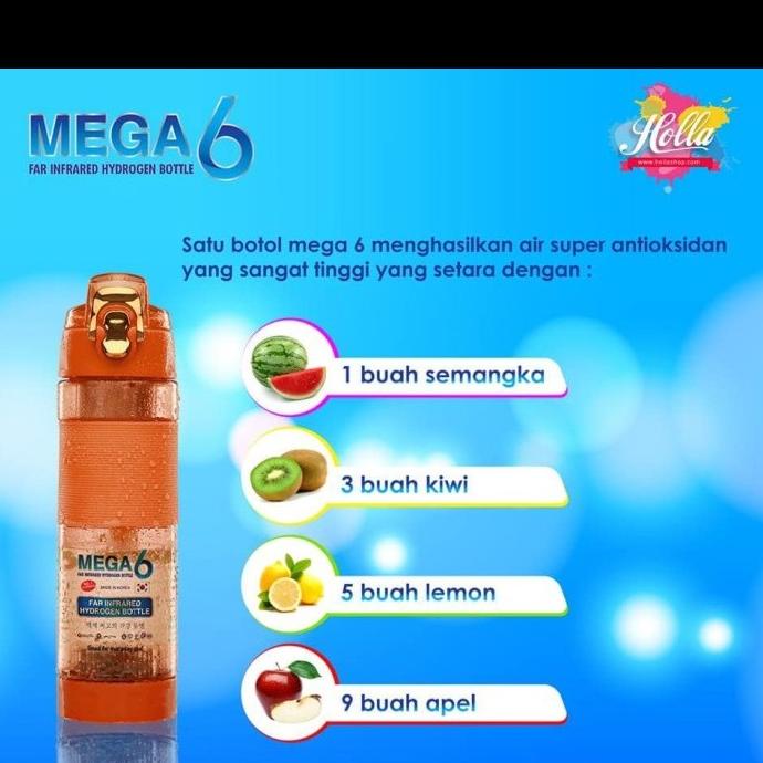Jual Botol Minum Mega 6 Far Infrared Hydrogen Water 600ml | Shopee ...