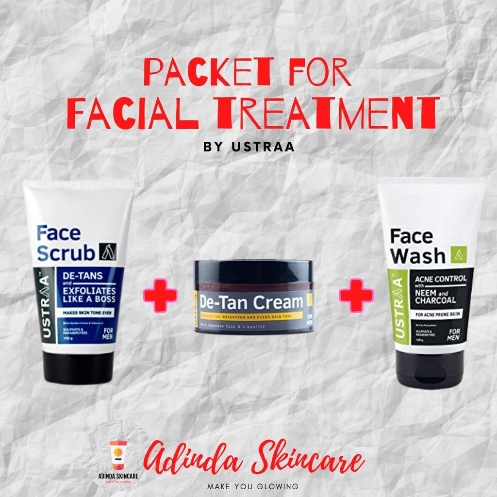 Jual PAKET FACIAL TREATMENT KOMPLIT l Face Wash Ustraa l Face Scrub