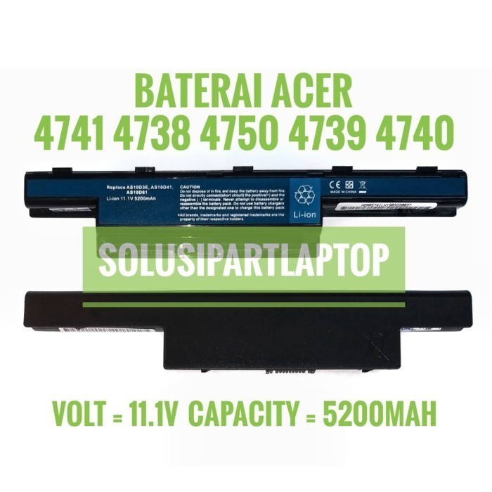 Jual Baterai Laptop ACER 4738 4739 4741 4743 4349 4743 4750 4752