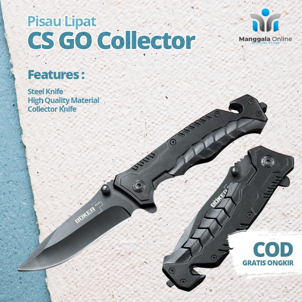 Jual PISAU LIPAT BOKER CS GO COLLECTOR PORTABLE KNIFE SQUARE HEAD - H13 ...