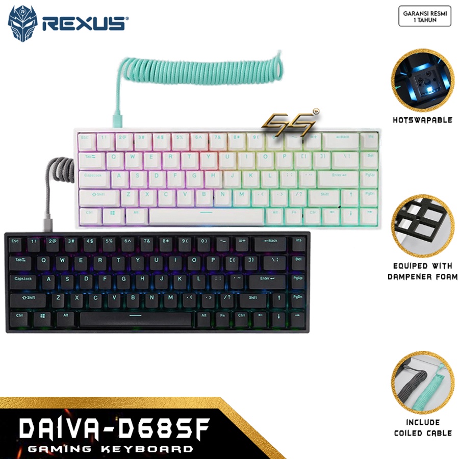 Jual Keyboard Gaming Mechanical Hotswapable RGB Rexus Daiva SF D68SF RX ...