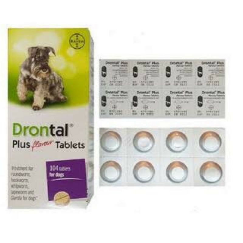 Jual Drontal Dog - Drontal plus Flavour Dog / 1 tamblet 10 kg Tablet ...