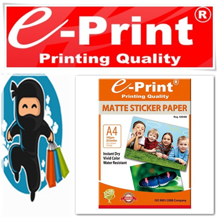 Jual Matte Sticker Paper A4 100Gsm Isi 20 Lembar Kertas Stiker Matte ...