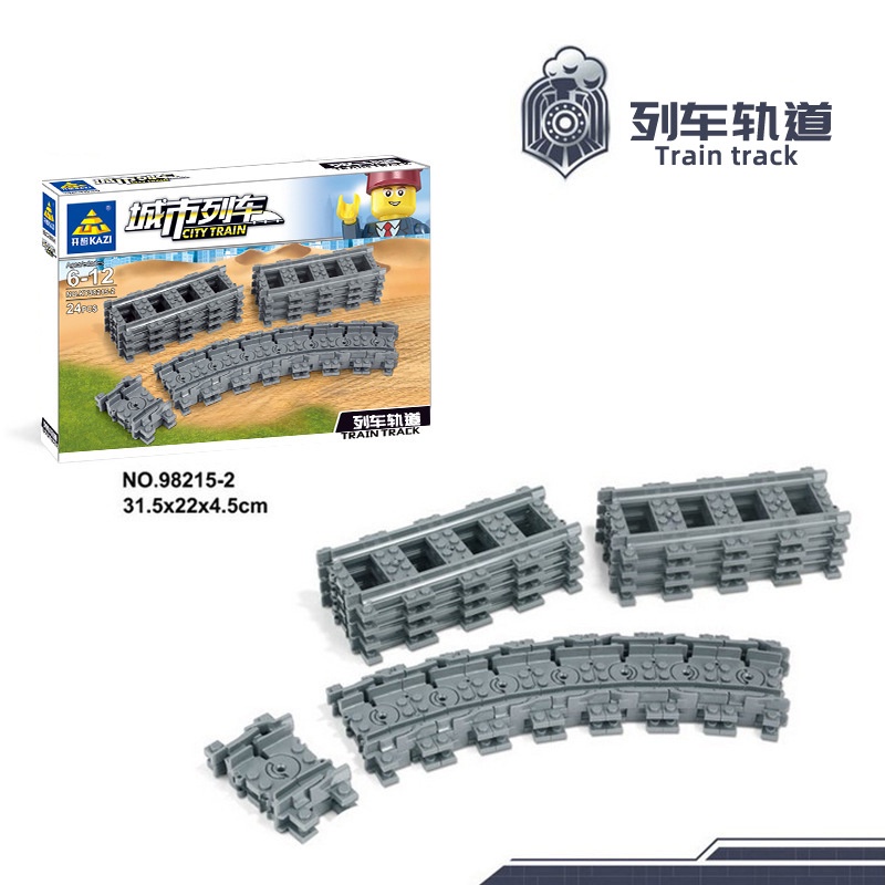 Jual KAZI Train Track Building Bricks Plastic Rail Rel Shopee