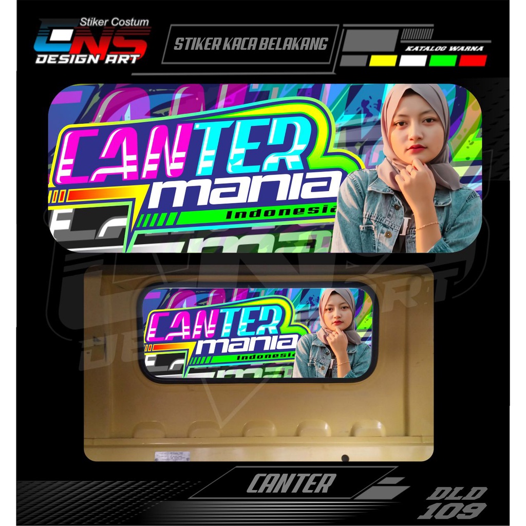 Jual Stiker Kabin Belakang Kaca Belakang One Way Truk CANTER Sticker ...