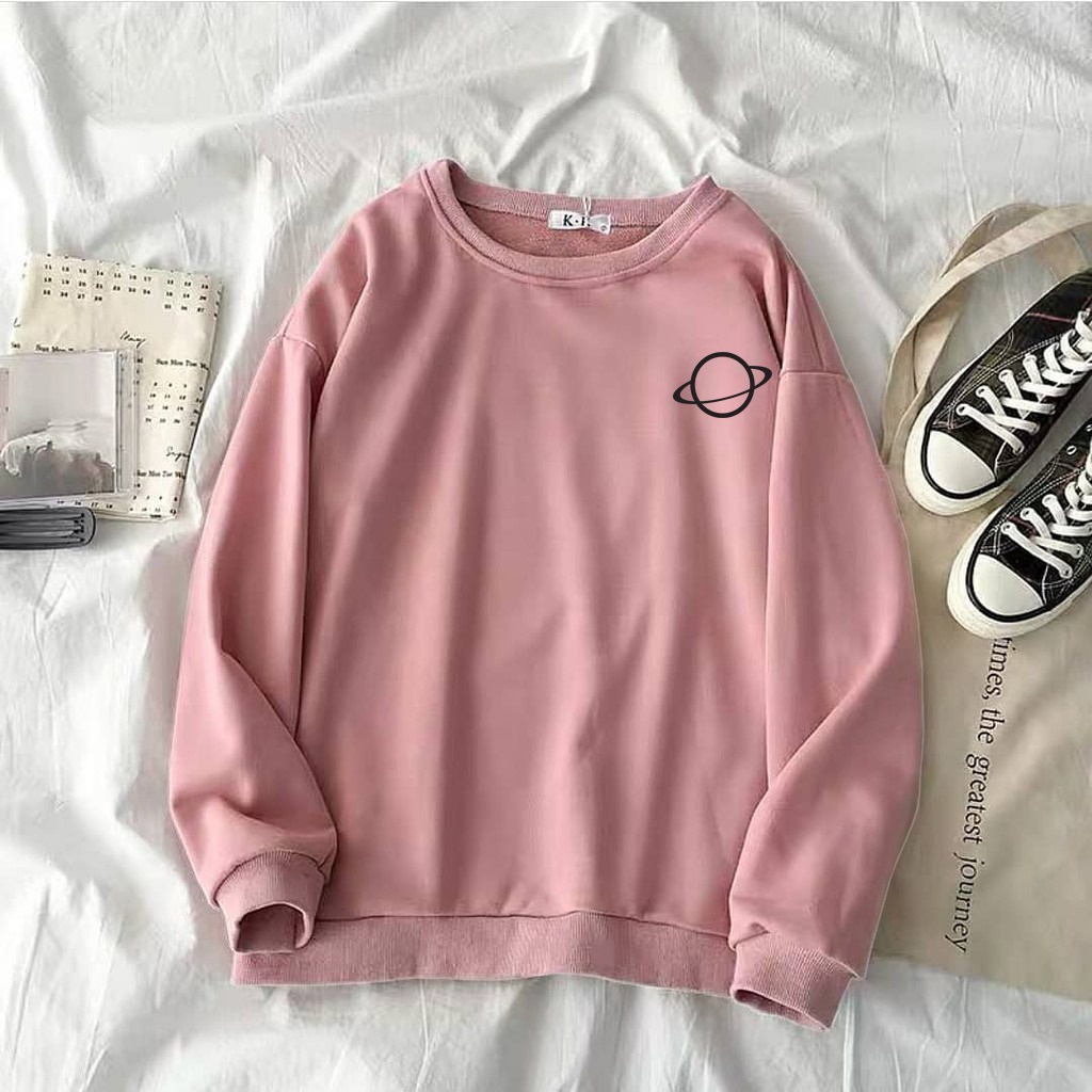 Jual Sweater Crewneck planet korean style size l xl xxl sweater