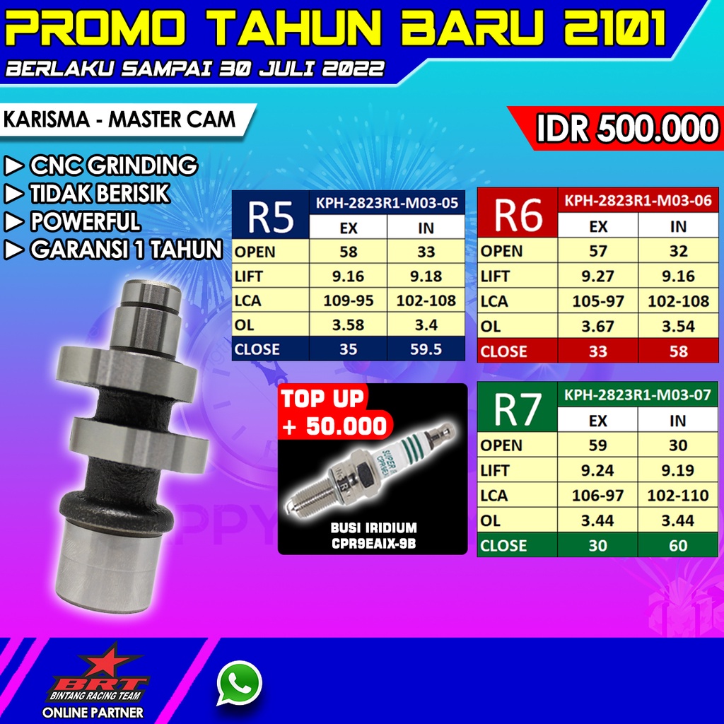 Jual MASTERCAM NOKEN AS CAMSHAFT TIPE R5 R6 R7 KARISMA BRT BINTANG ...