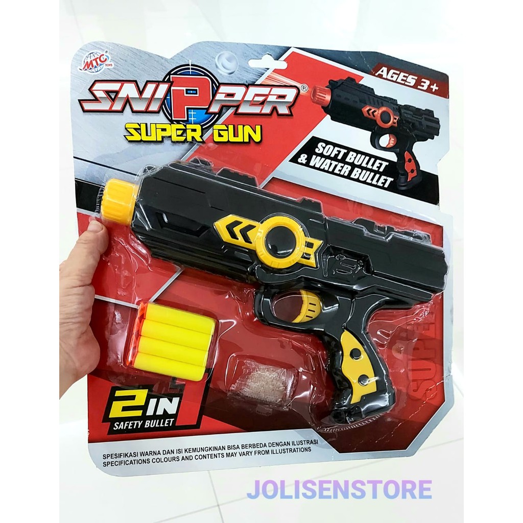 Jual PISTOL MAINAN ANAK LAKI LAKI SNIPER SUPER GUN 2IN1 SAFETY BULLET ...