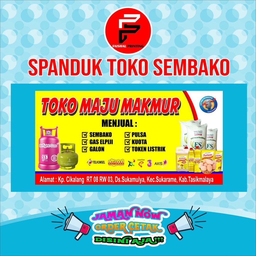 Jual Banner / Spanduk / Backdrop Warung Toko Sembako Ukuran 2 X 1 M ...