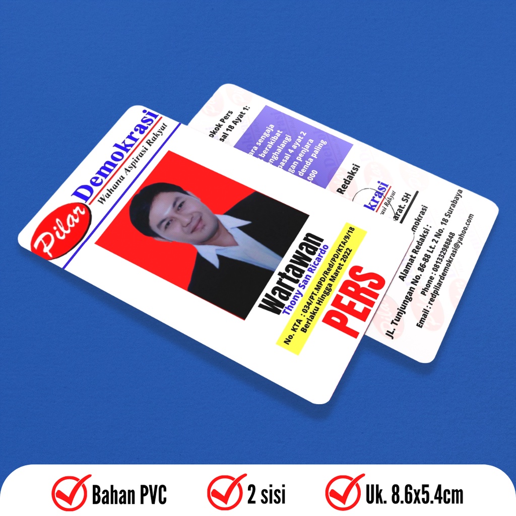 Jual Cetak Id Card Cetak Id Card Satuan Cetak Idcard Member Card