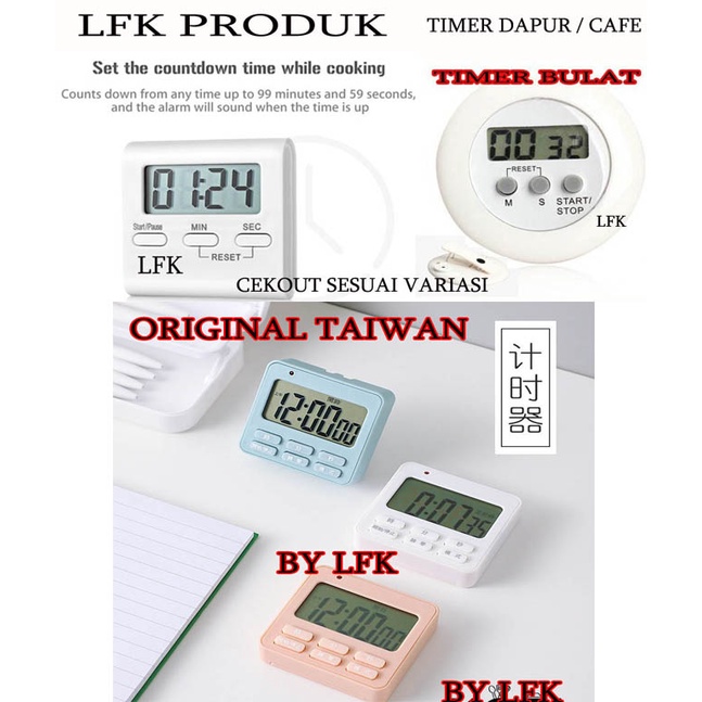 Jual PREMIUM KITCHEN TIMER Masak Dapur Countdown Digital Alarm Clock
