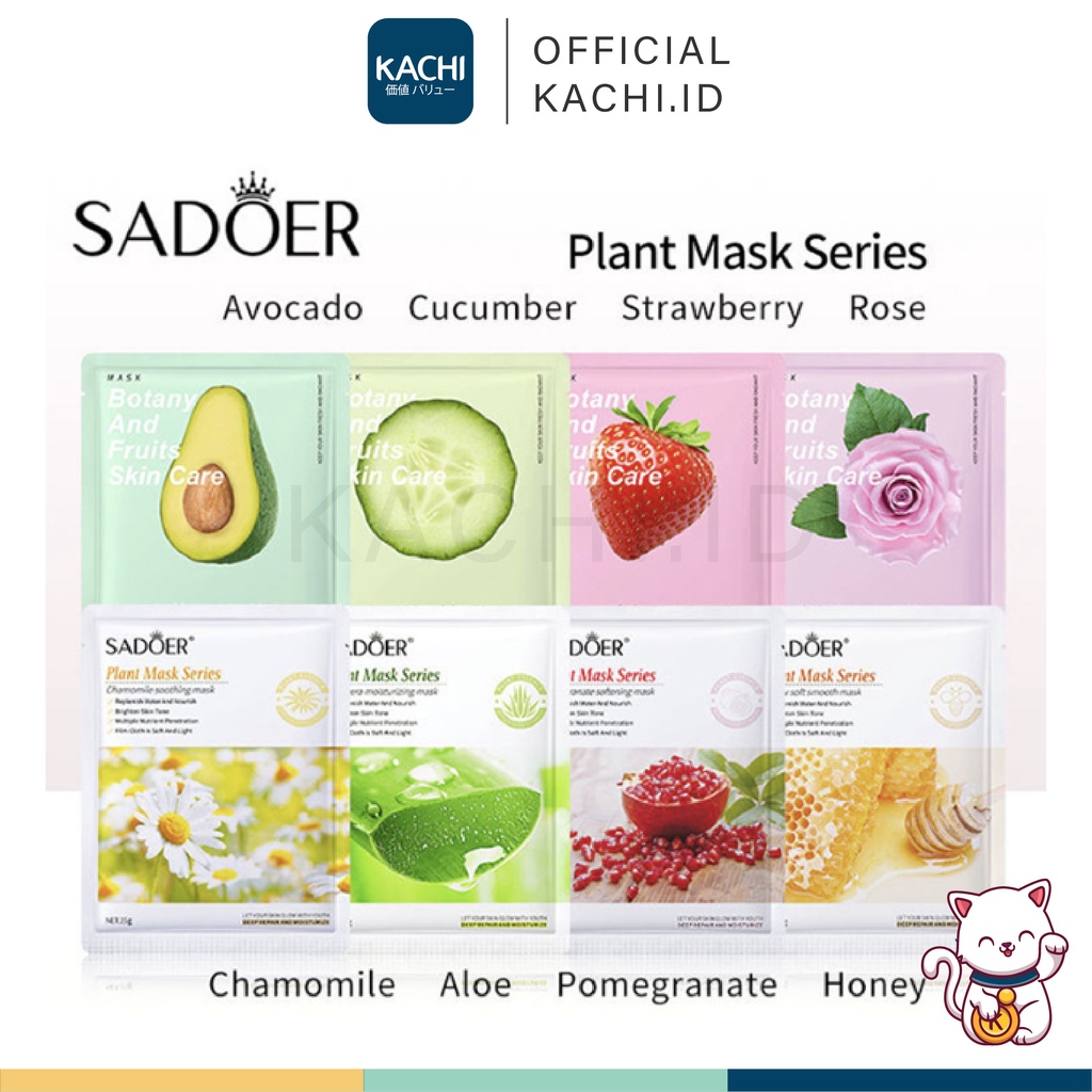 Jual KACHI - SADOER Sheet Mask Plant Series Masker Wajah Original SR001