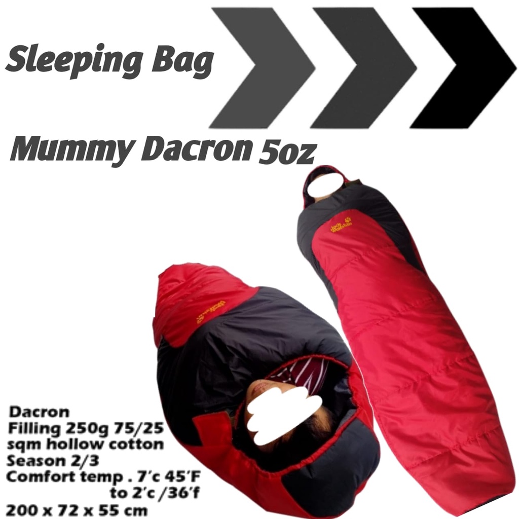 Jual Sleeping bag mummy dacron 5oz / Sleeping Bag Tebal / Sleeping Bag