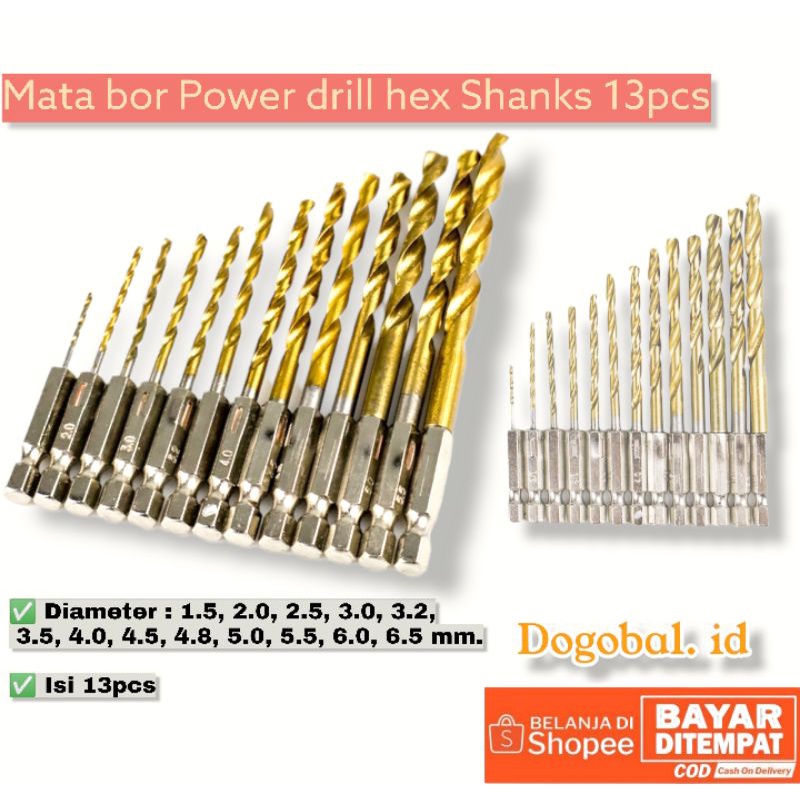 Jual Mata Bor Power Drill Hex Shanks Pcs Mata Bor Kayu Aluminium