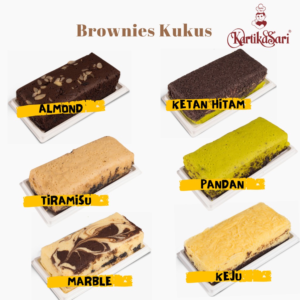 Jual BROWNIES KUKUS KARTIKA SARI SEMUA RASA (ALMOND, KEJU, MARBLE