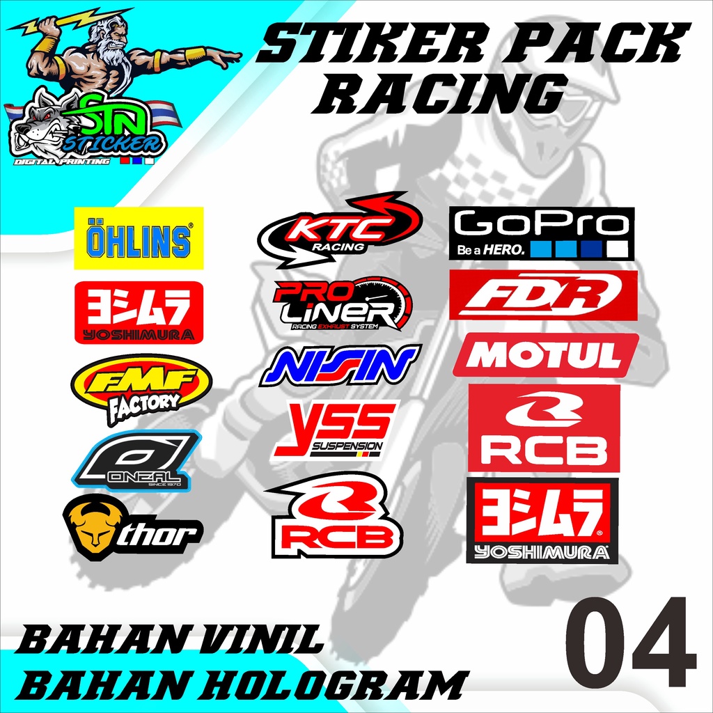 Jual STIKER PACK RACING SATUAN SUDAH CUTTING LANGSUNG TEMPEL.S.04 ...