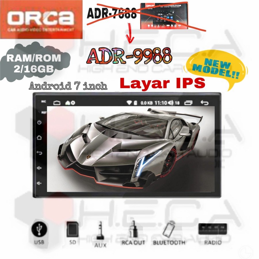Jual ORCA ADR-7688 Android 7 inch Head Unit Double Din Tape Mobil Audio ...