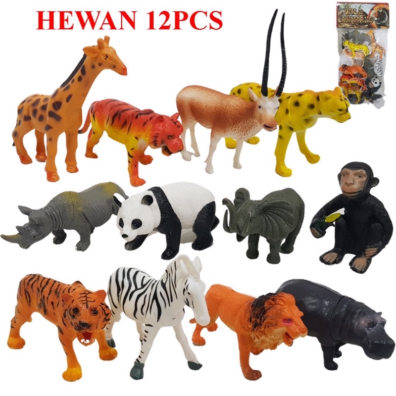Jual Mainan hewan plastik happy world wild animal liar singa gajah ...