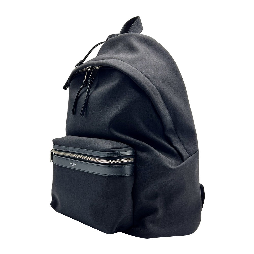 Jual YSL Classic Logo Plain Canvas Zipper Backpack (539467-Black ...