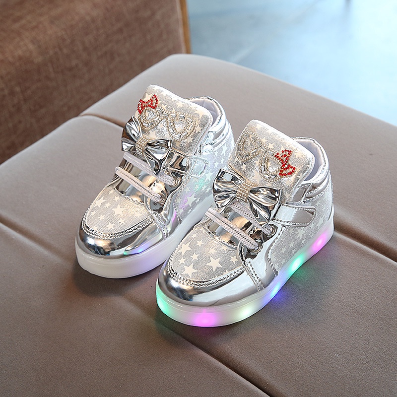 Jual [meandboss] LED14-Sepatu Sneaker Lampu LED Anak Perempuan Star ...