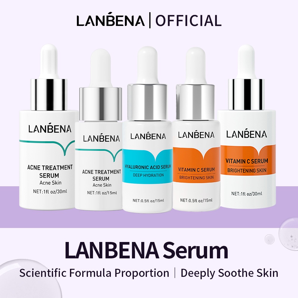 Jual [BPOM] LANBENA Face Serum Whitening Vitamin C Serum/ Hyaluronic ...