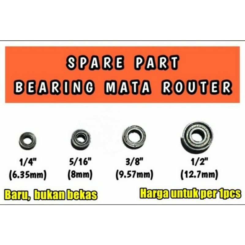 Jual Bearing Mata Router / Spare Part Flush Trim 6.35mm / Klaker Mata ...