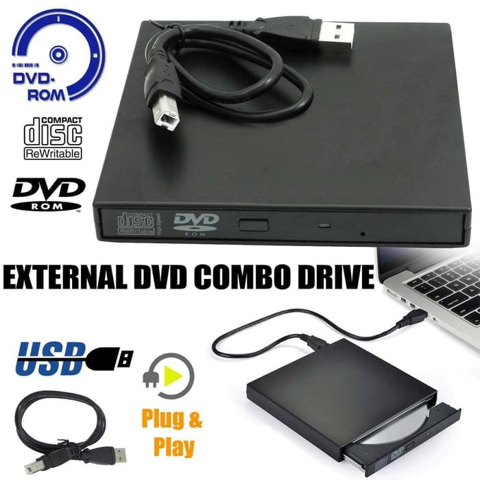 Jual USB 2.0 External DVD ROM Burner Writer CD-RW Drive for Laptop ...