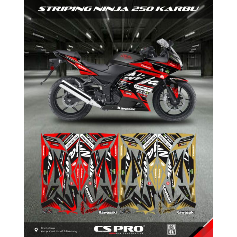 Jual STRIPING STICKER KAWASAKI NINJA 250 KARBU - STRIPING STIKER LIS