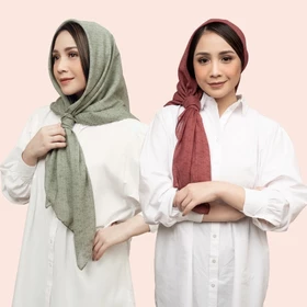 Diario X Nagita Slavina Ultrafine Plain Scarf Kerudung Segi Empat