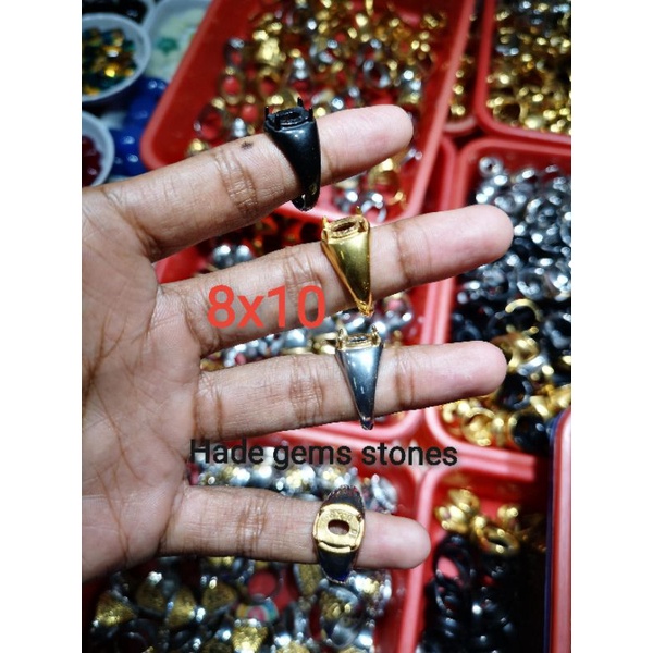 Jual ring emban titanium super kualitas model gigi 10x8 | Shopee Indonesia