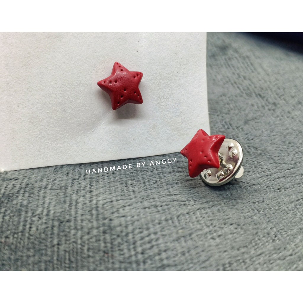 Jual PIN BROS MINI KOREA IMPOR KAWAII RED STAR | Shopee Indonesia