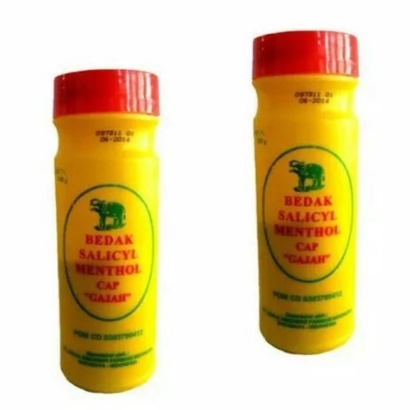Jual Bedak Gatal Salicyl Menthol cap Gajah botol kuning / botol pink ...