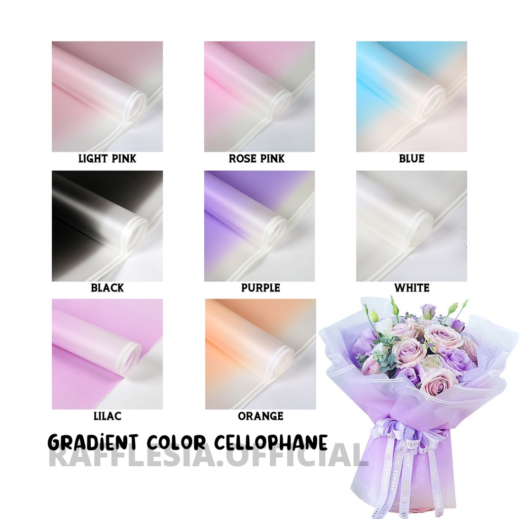 Jual [5 LEMBAR] FLOWER WRAPPING BI COLOR CELLOPHANE 60X60 CM WATERPROOF ...