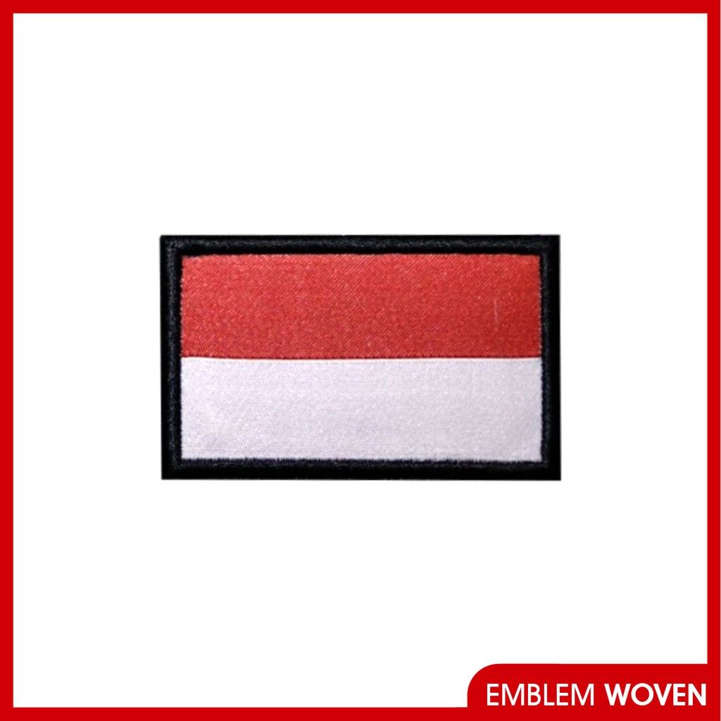 Jual Patch Emblem Bendera Woven Ukuran 4x7cm 1 Set isi 2 - Emblem ...