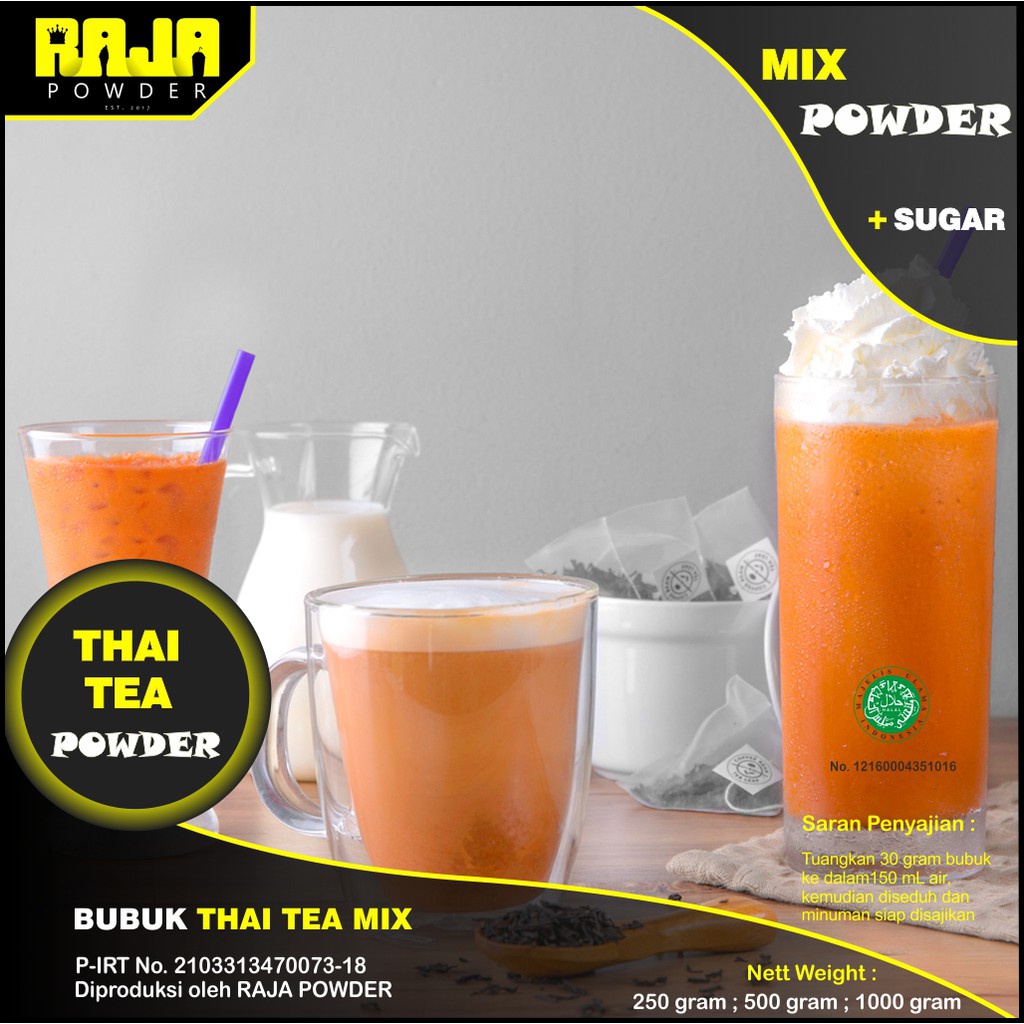 Jual Bubuk Thai Tea Bubuk Minuman Thai Tea Powder 500 gram | Shopee ...