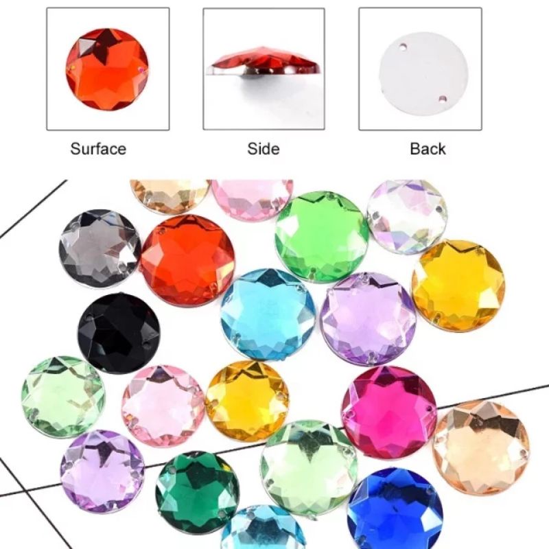 Jual [PART 1] PAYET KRISTAL JAHIT BULAT AKRILIK SATELIT KERUCUT LANCIP ...