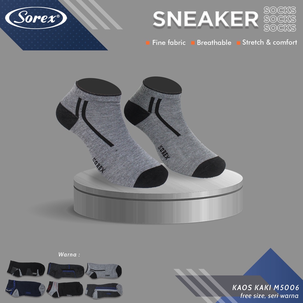 Jual SOREX MEN 5006 SNEAKER SOCKS KAOS KAKI PRIA Shopee Indonesia