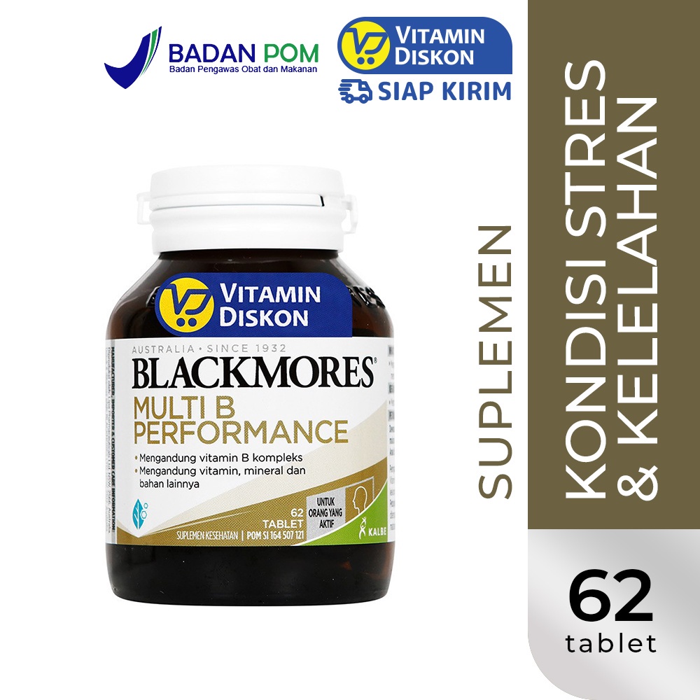 Jual BLACKMORES MULTI B PERFORMANCE BPOM KALBE 62 TAB| Suplemen Pereda ...