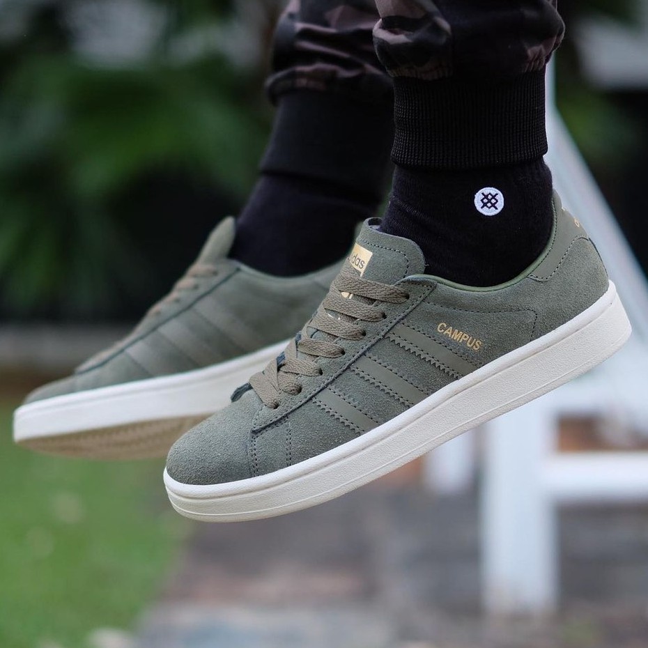 Adidas campus olive clearance suede