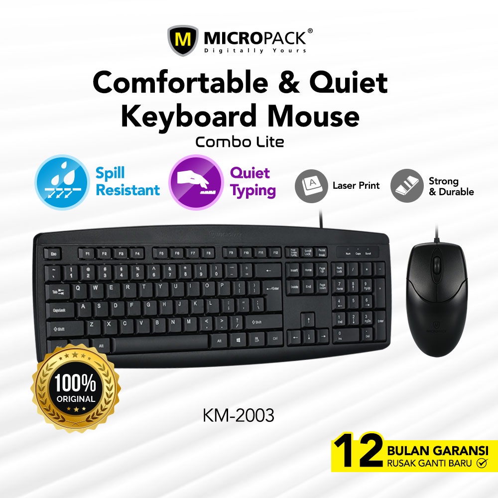 Jual Micropack Wired Classic Combo Keyboard Mouse Km 2003 Shopee Indonesia 5346