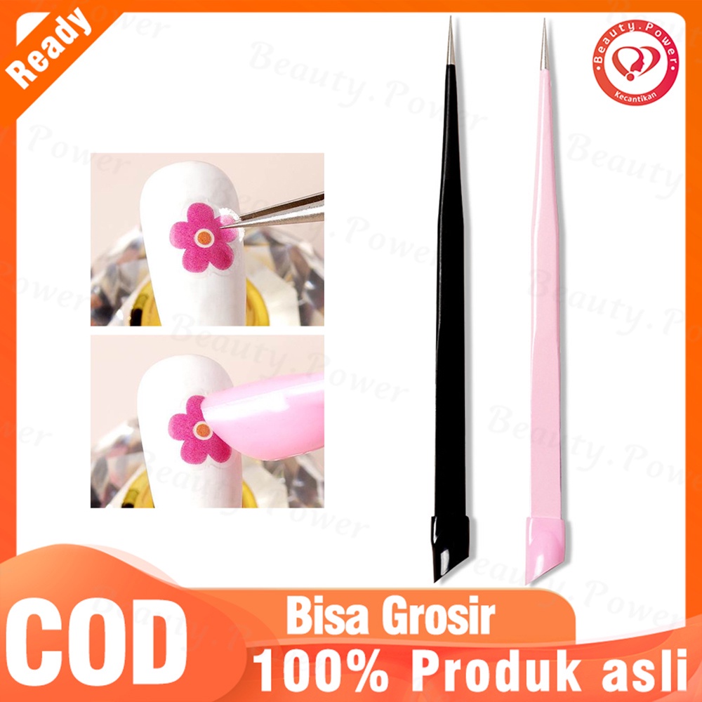 Jual 1 Pcs Pinset Stiker Kuku Pinset Lurus Pinset Baja dengan Silikon ...