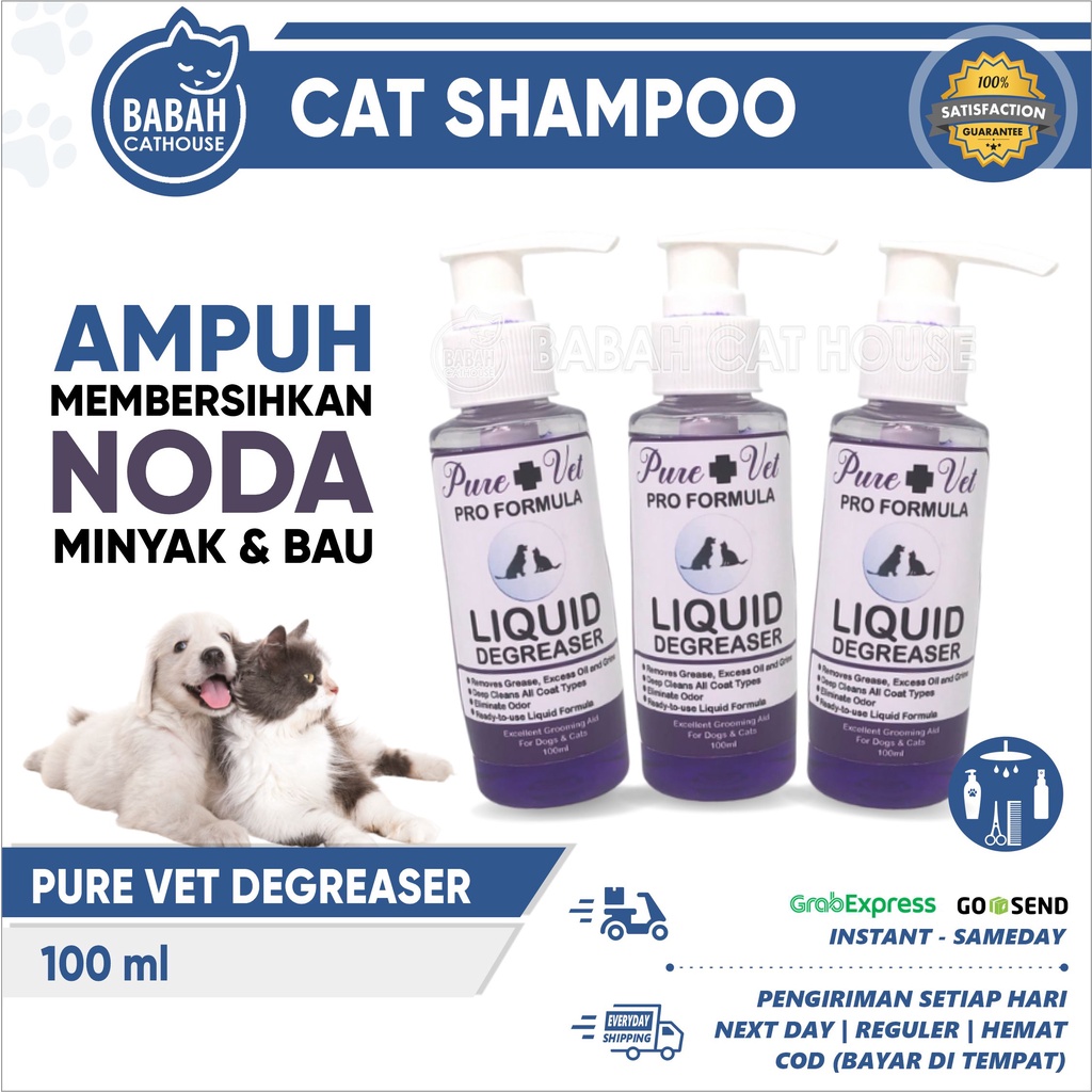 Jual PURE VET DEGREASER Shampoo Cat Shampo Dog Sampo Kucing Anjing Murah Wangi Berminyak Noda