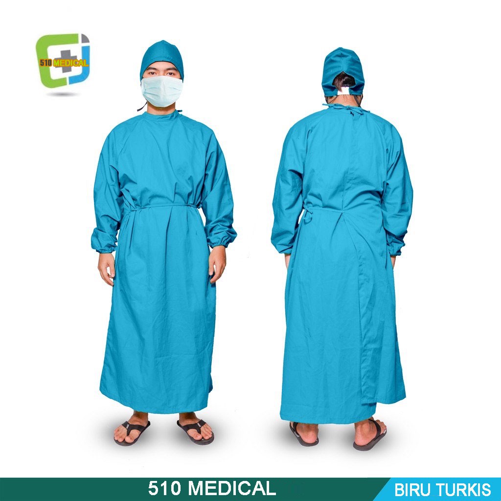Jual Apd Gown Surgical Bahan Parasut Waterproof Bisa Di Cuci / Alat ...