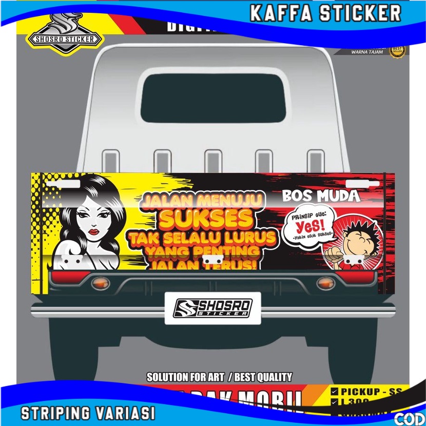 Jual Khaffa Sticker Striping Bak Mobil Belakang Pickup Decal Keren